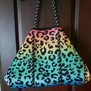 Neoprene Rainbow Leopard Bag